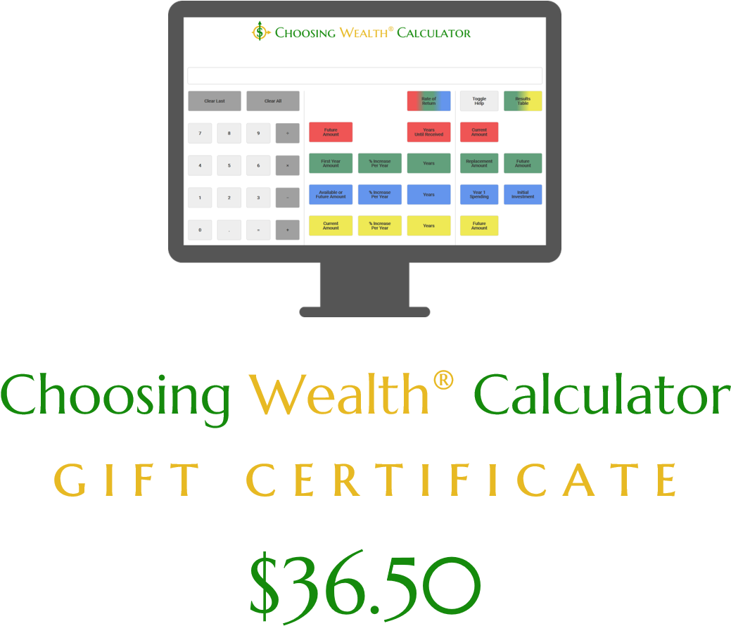 Choosing Wealth® Calculator Gift Certificate - Arkad's Lesson, Inc. Dba Choosing Wealth (1137x1125), Png Download