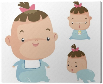 Illustration Of Cute Baby Vector Canvas Print • Pixers® - Vector Graphics (400x400), Png Download