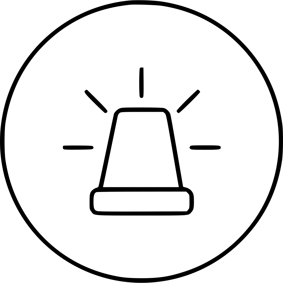 Signal Light Police Car Blink Alarm Comments - Icon (980x982), Png Download