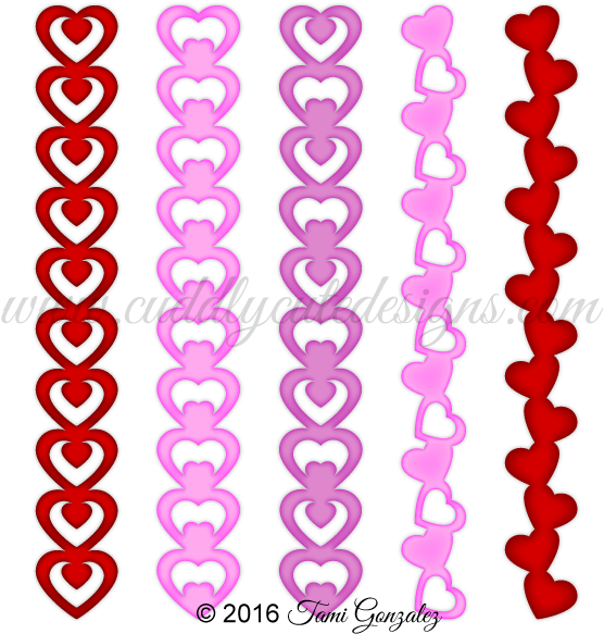 Vertical Heart Borders (600x600), Png Download