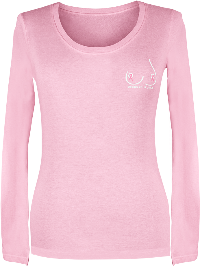 Long Sleeve Shirt - Pink Long Sleeve Shirt (1000x1000), Png Download