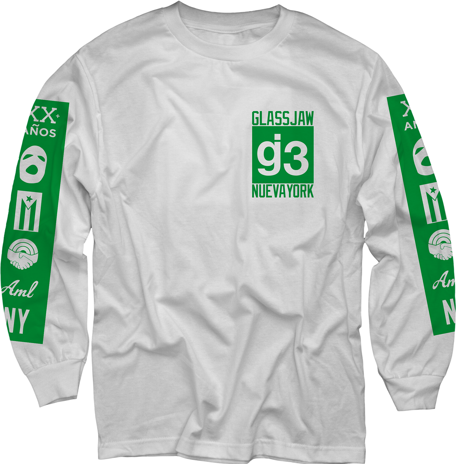Ocg Mas Logos White Long Sleeve T-shirt $35 - Long-sleeved T-shirt (1600x1600), Png Download