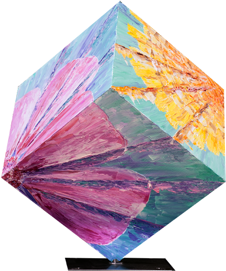 283 Cube Flowers - Visual Arts (475x550), Png Download