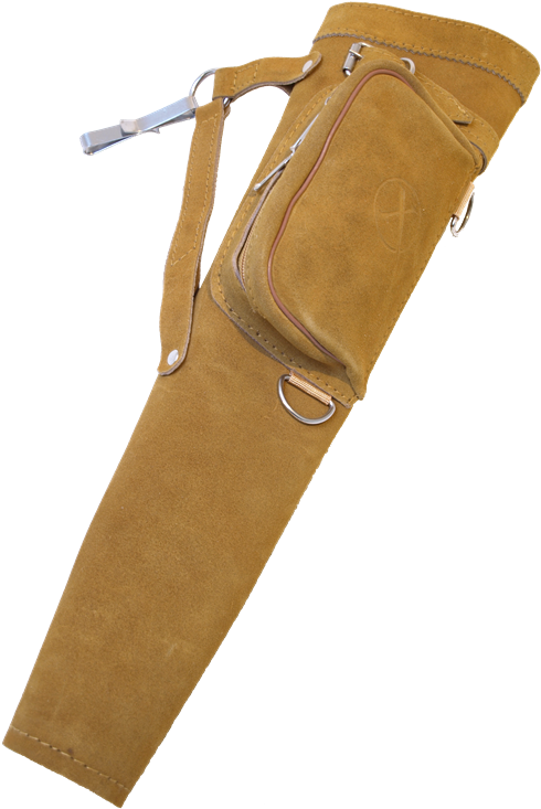 Ambiorix Side Quiver Suede W/pocket & Belt Clip - Suede (503x749), Png Download