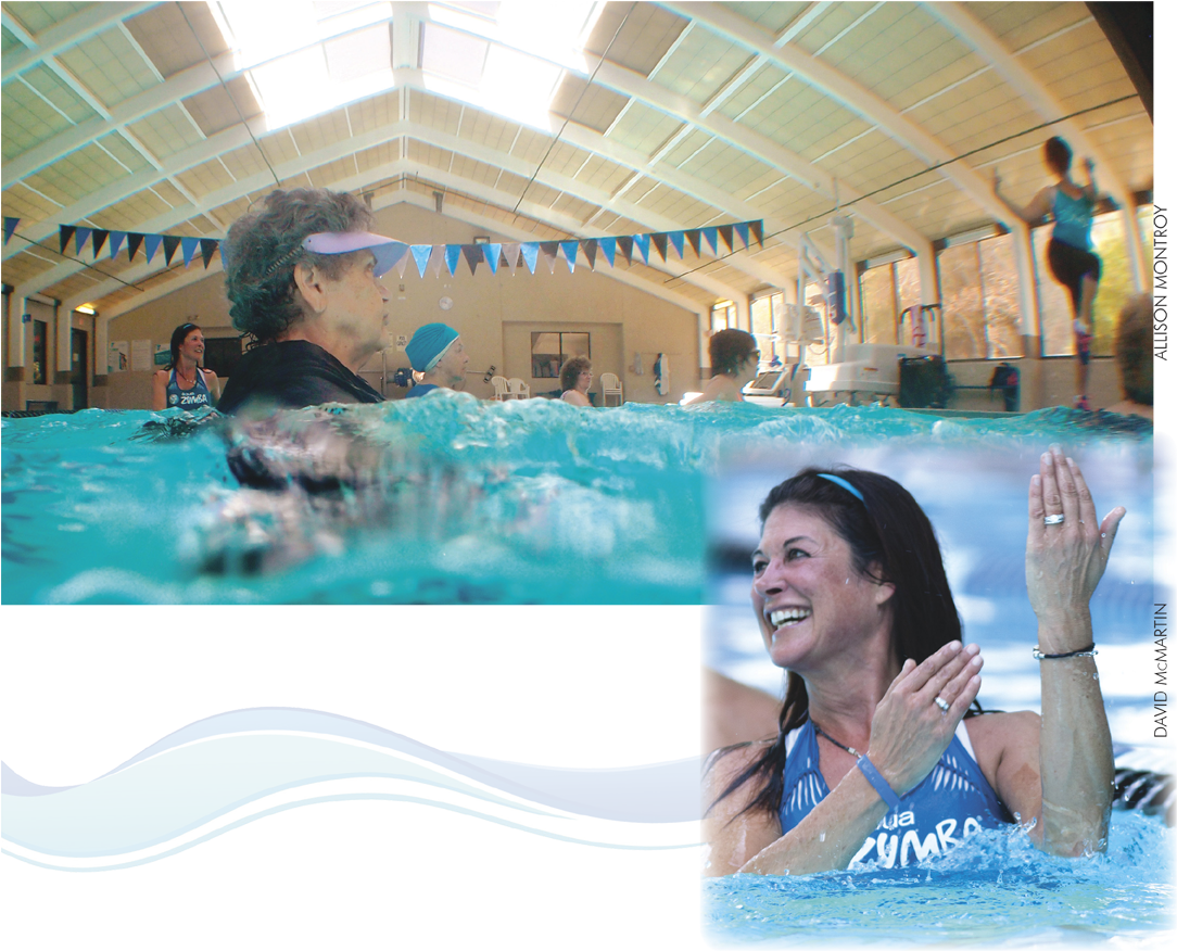 Instructor Tori Gordon Leads Dancers As They Shake, - Swimming Pool (1095x890), Png Download