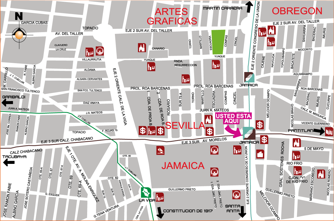 Cuatro Vitrinas Que Se Localizan Después Del Andén - Mapa Del Metro Jamaica (1165x770), Png Download