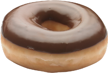 0011 Chocolate Iced Glazed - Doughnut (490x392), Png Download