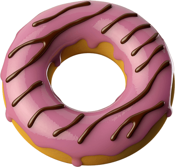 Glazed Pink Donut - Doughnut (595x595), Png Download