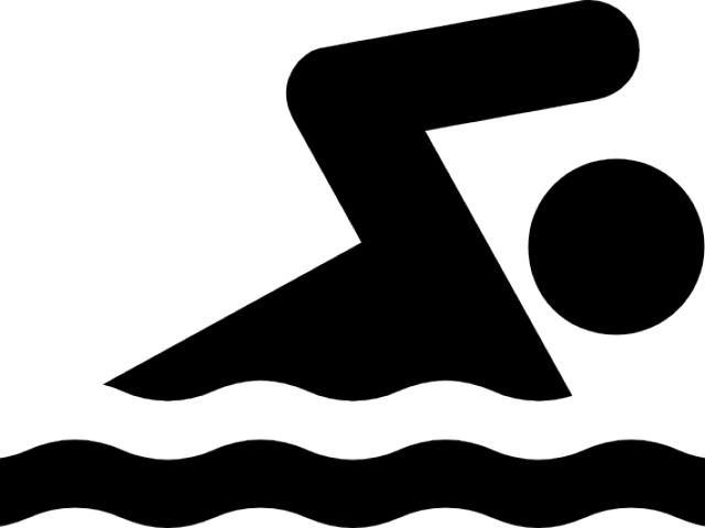Swimming Clipart Black And White - Cartoon Swim Transparent Png (640x480), Png Download