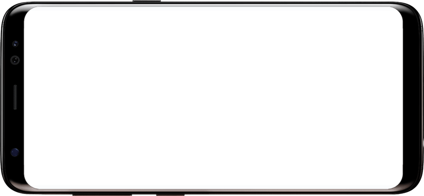 Image Of Galaxy S8 With Empty Screen - Samsung Galaxy S8 Landscape (840x389), Png Download