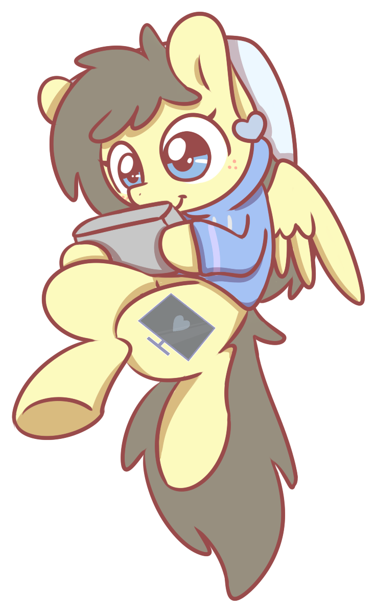 Sugar Morning, Chibi, Cute, Heart, Laying Down, Oc, - Cartoon (1024x1280), Png Download