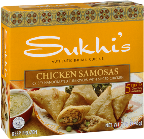 Sukhi's Potato Samosas With Cilantro Chutney - 12 Oz (600x600), Png Download