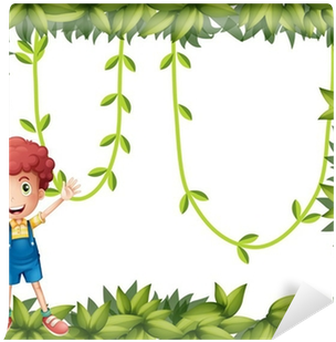 A Boy Showing The Leafy Frame With Vine Plants Wall - Will We Do Today? Paperback (400x400), Png Download