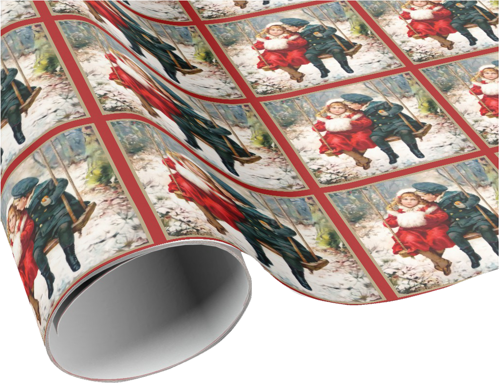 Vintage Victorian Children On Swing Wrapping Paper - Papier D’emballage Hoomark 200x70cm Kids Assorti (1106x1106), Png Download