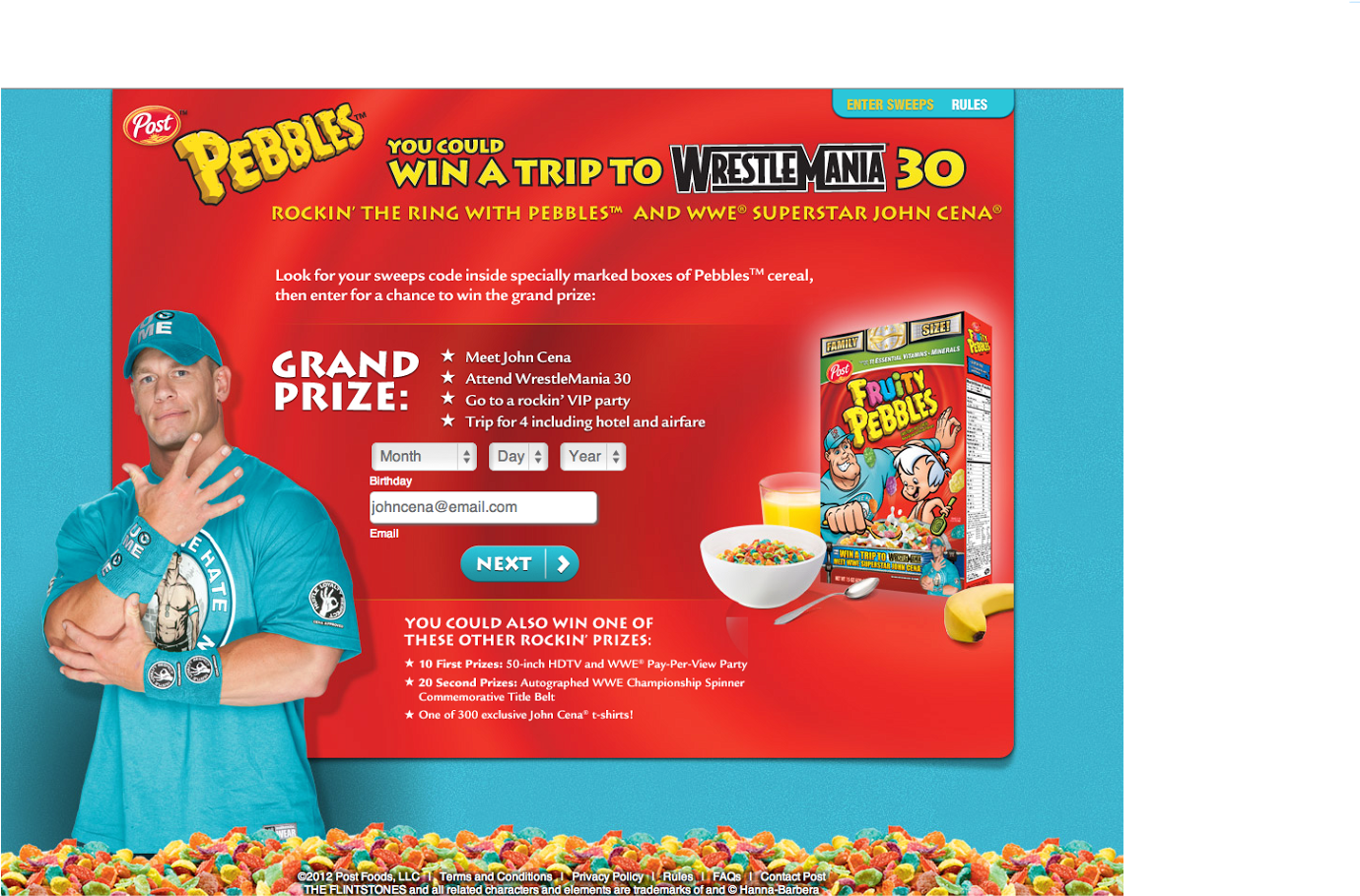 Heck They Are Even Fussy About Their Breakfast Cereal - Print: John Cena Wrestlemania Xxviii Posed, 10x8in. (1600x1000), Png Download