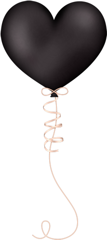 Balloon Clipart, Clean Heart, Black Heart, Missing - Mourning (250x495), Png Download