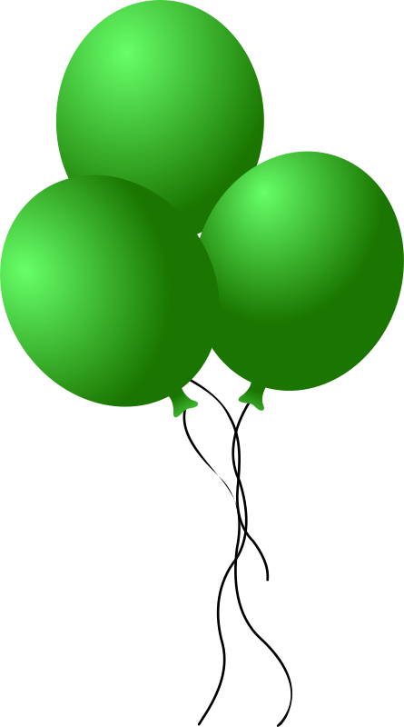 Free Mono Colored - Green Balloons Transparent Background (445x800), Png Download