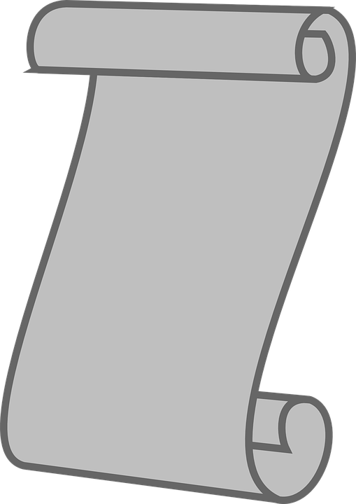 Scroll, Paper, Parchment, Vintage, Manuscript, Antique - Gray Scroll (509x720), Png Download