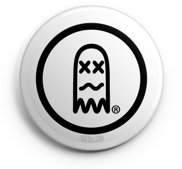 Faded Ghost Button - Clothing (364x364), Png Download