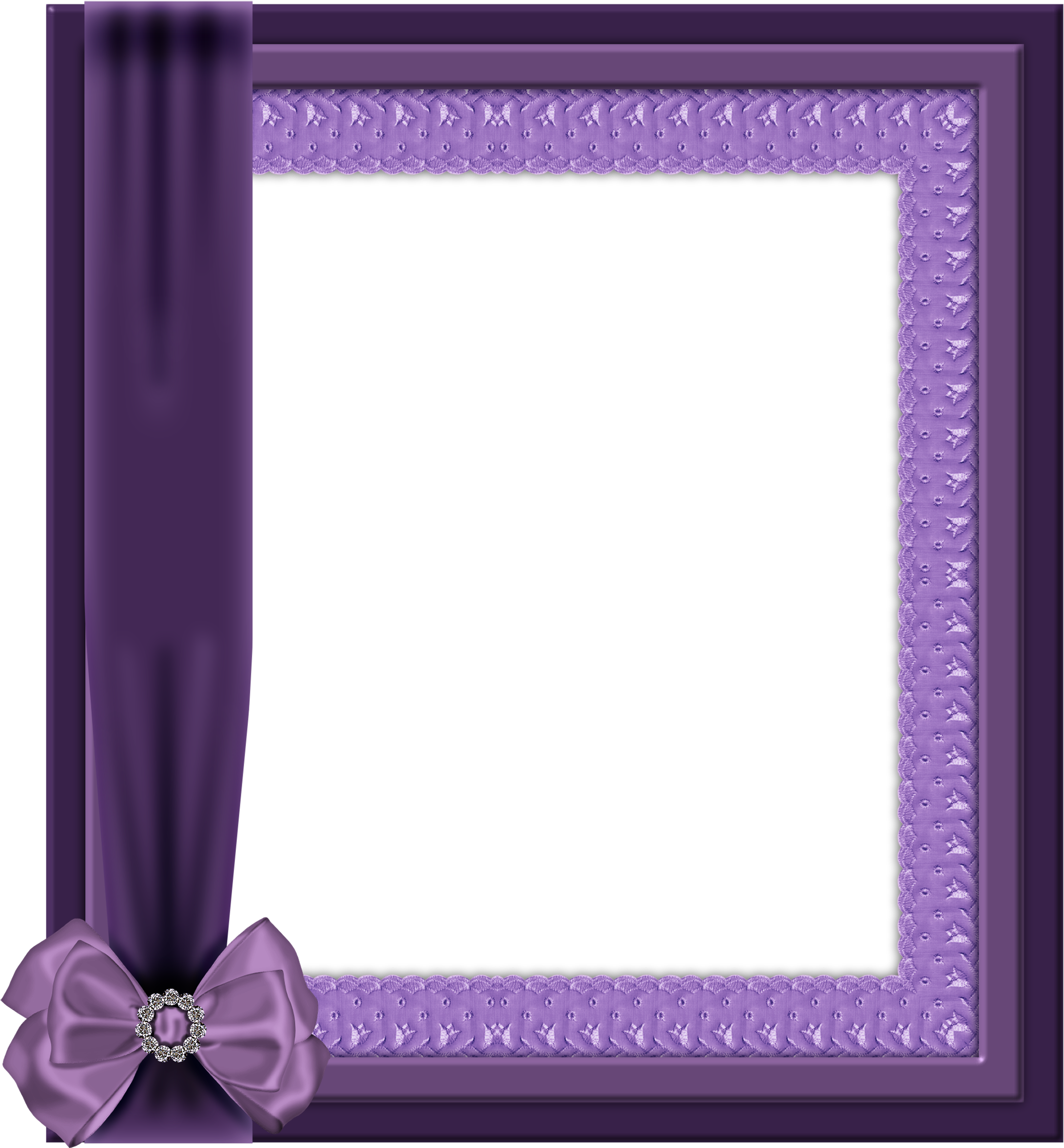 Violet Clipart Frame - Picture Frame (2200x2367), Png Download