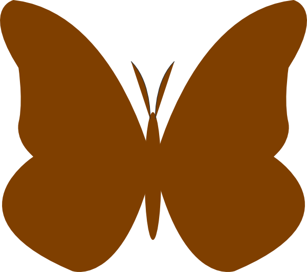Bright Butterfly Clip Art At Clker - Butterfly Clip Art Brown (600x533), Png Download