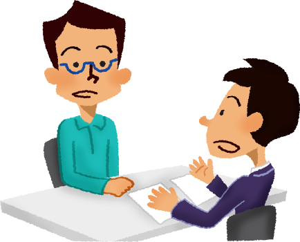 Svg Freeuse Anger Clipart Stressed Person - Two Person Meeting Png (434x350), Png Download