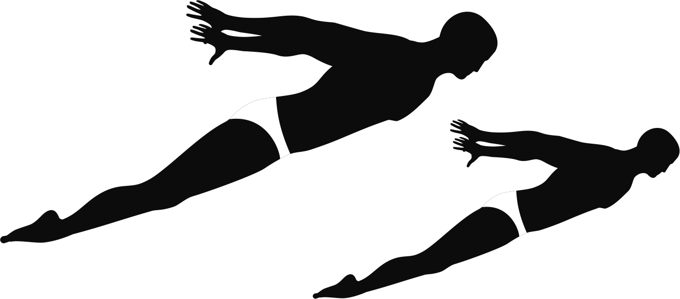 Silhouettes Swimming In Pdf (1340x589), Png Download