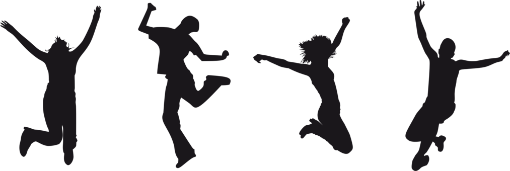 Silhouette Computer Icons Art Drawing - Silhouette Jumping For Joy (1013x340), Png Download