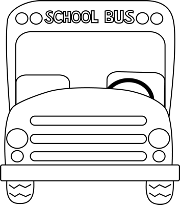 School Bus Front Black And White - Cliparts For School Bus (353x400), Png Download