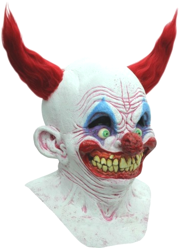 Tiny Horror Clown Mask Red Hair - Scary Clown Masks For Halloween (500x500), Png Download
