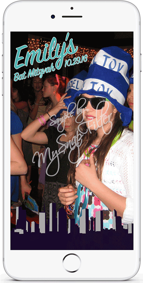 City Life Bar And Bat Mitzvah Snapchat Filter (1000x1000), Png Download