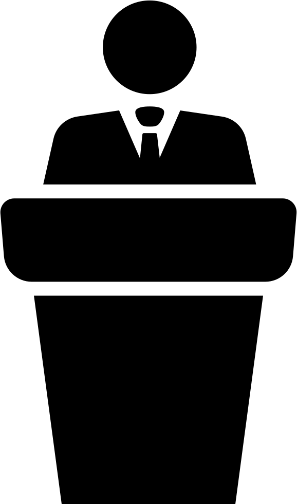 Businessman Presenter Comments - Icon (578x981), Png Download