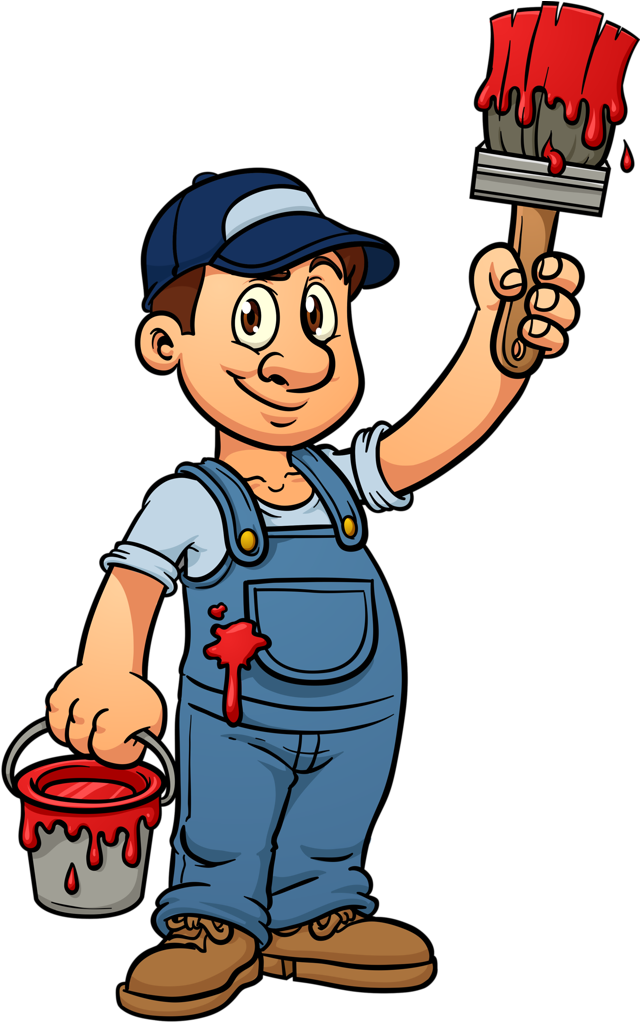 Clipart Pintor - Painter Cartoon (650x1024), Png Download
