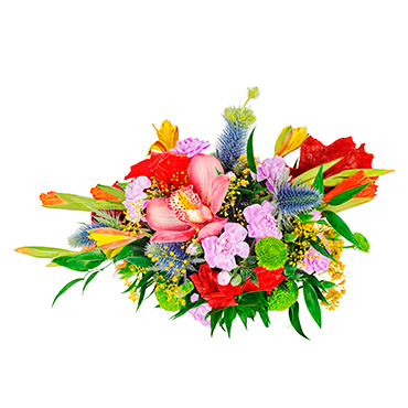 La Flor De Montcada Ramo De Flores - Floral Bouquet Of Orchids, Gladioluses Mug (370x370), Png Download