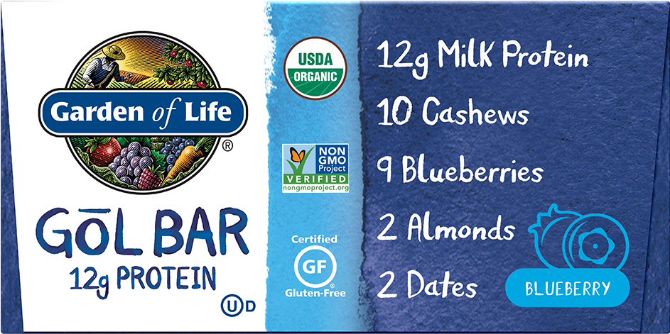 Garden Of Life Gol Bar, Blueberry Flavor, - Garden Of Life Gol Bar (1000x1000), Png Download