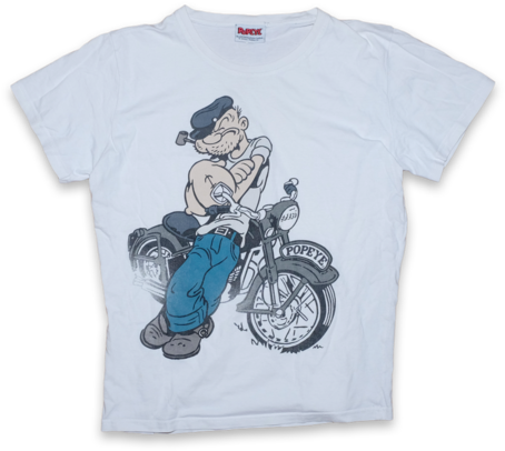 Vintage Popeye Print T-shirt White - Popeye The Sailor Man Classic Cartoon Popeye (480x480), Png Download