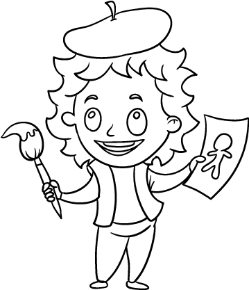 Dibujo De Un Artista (600x470), Png Download