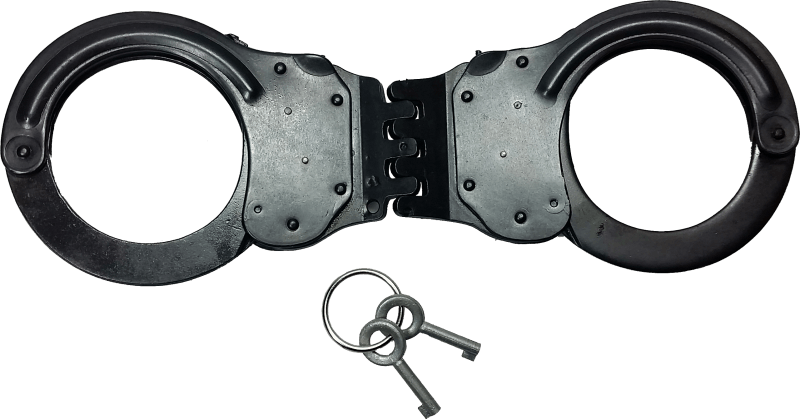 Handcuffs With Hinged Clamp - Leather (800x419), Png Download