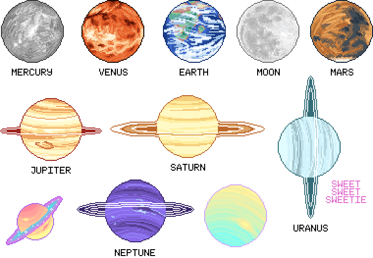 “ Made More Pixel Planets, But Only Two Are Pastel - Venus Tumblr Planet (760x526), Png Download