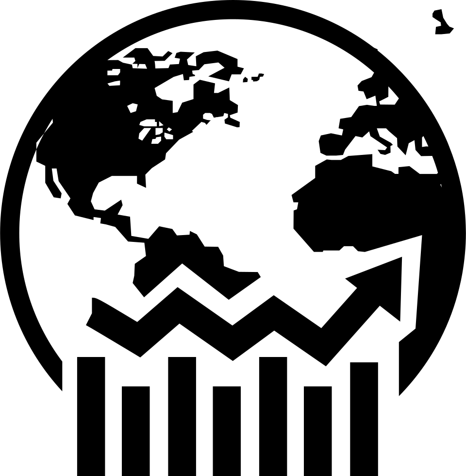Earth Globe Symbol With Business Graphic Comments - Business Symbol Png (960x980), Png Download