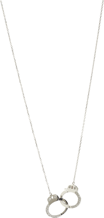 Jack Vartanian Diamond & White Gold Medium Handcuff - White Gold Handcuff Necklace (450x750), Png Download