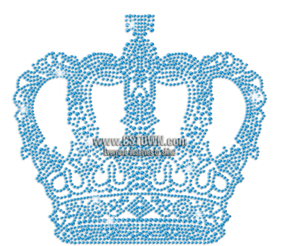 Intricate Blue Crown Iron On Rhinestone Design - Design (450x450), Png Download