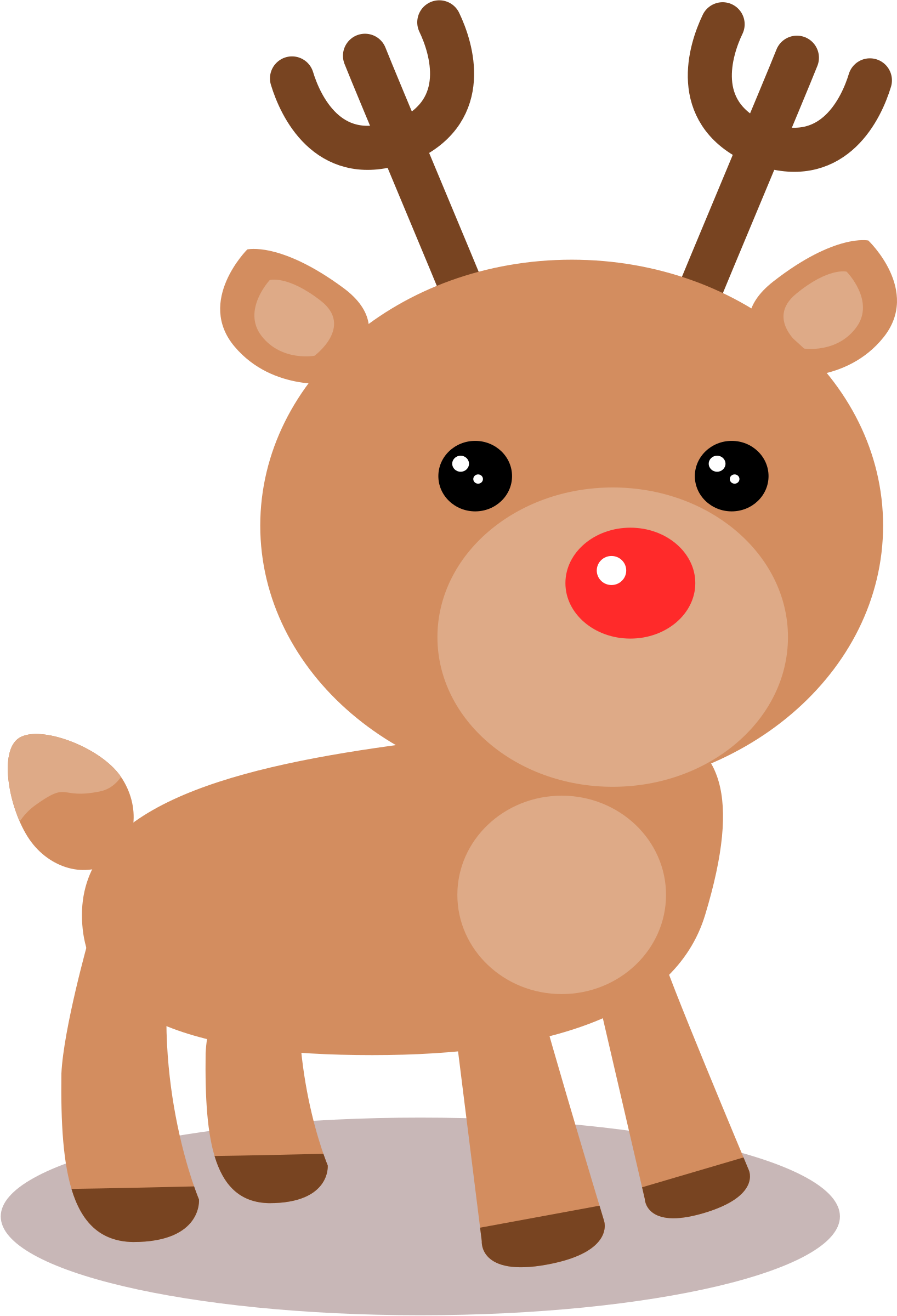 Christmas Reindeer Clipart - Reindeer Clipart (1636x2400), Png Download