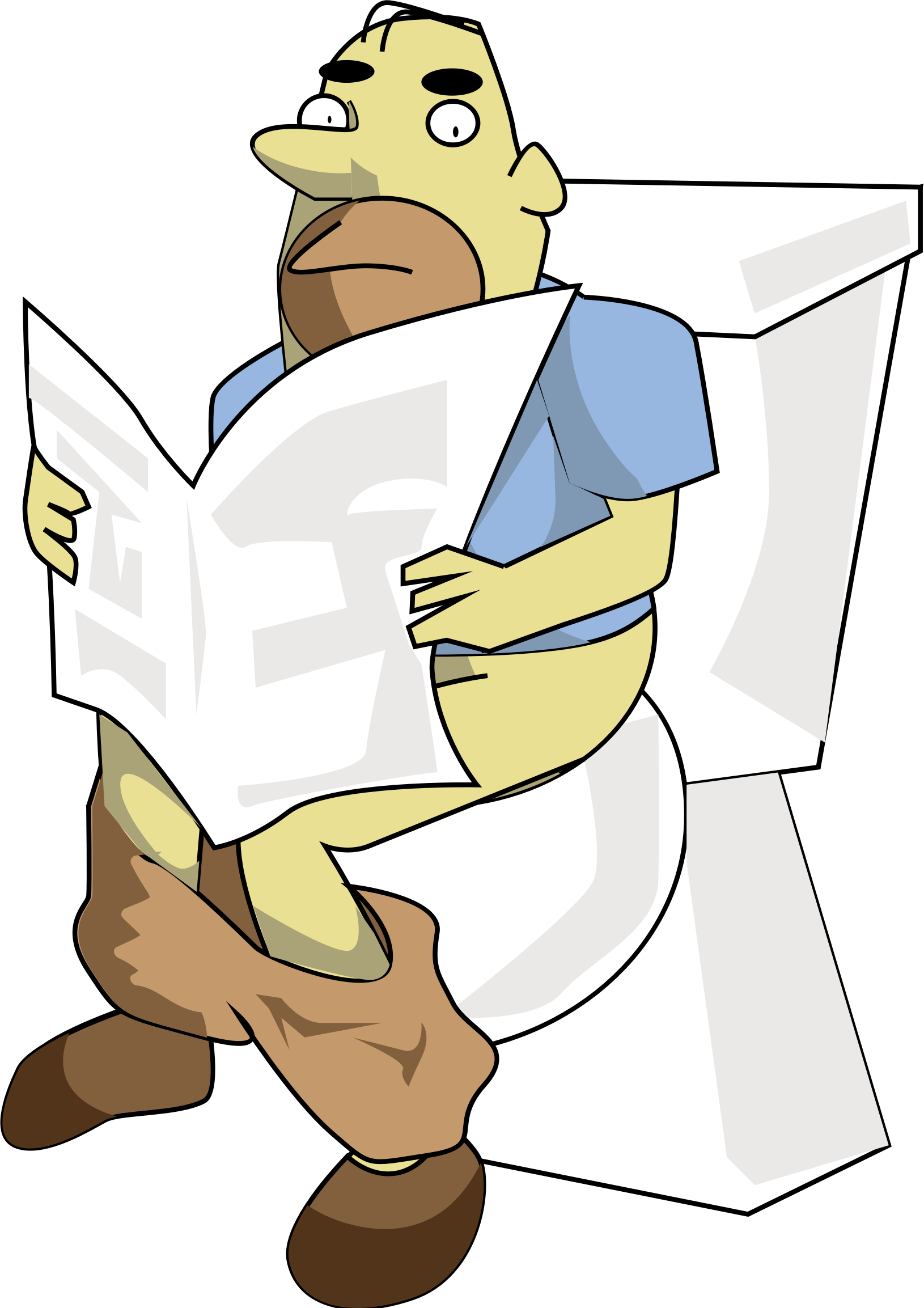 Big Image - Man In Toilet Cartoon (1630x2307), Png Download