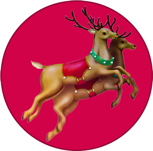 Reindeer Clipart - Clock Clip Art (543x531), Png Download