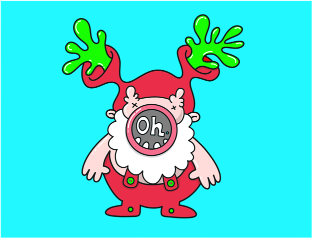 The Unholy Union Of Santa And His Reindeer Adobe Draw - Santa Claus (800x600), Png Download