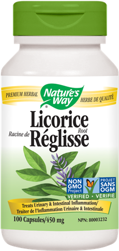 Licorice Root - Nature's Way Licorice Root, 450mg, 100 Capsules (387x600), Png Download