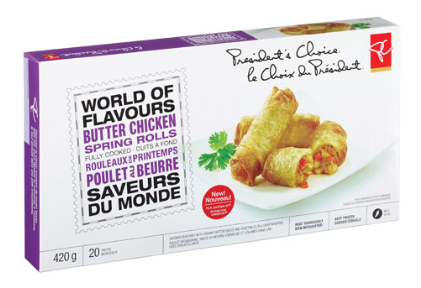 Pc World Of Flavours Butter Chicken Spring Rolls - President's Choice Pc Creme Caramel (420x420), Png Download