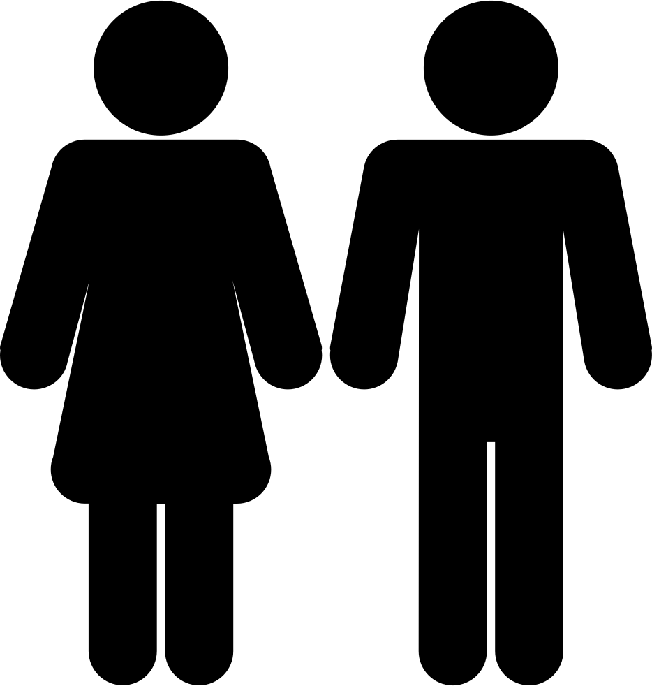 Female And Male Shapes Silhouettes Comments - Woman And Woman Icon (934x982), Png Download