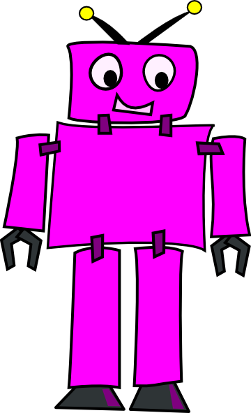 Pink Robot Clipart (360x591), Png Download